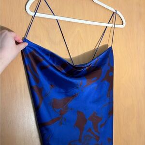 ASOS Satin Like Cowl Neck Camo